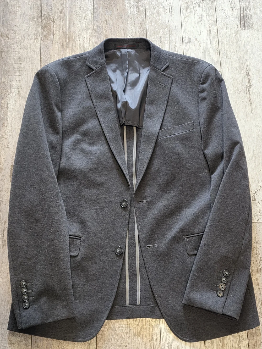 40R Men's 1670 by Hudson's Bay Unstructured Blazer Dark Gray 2 Button Sport Coat